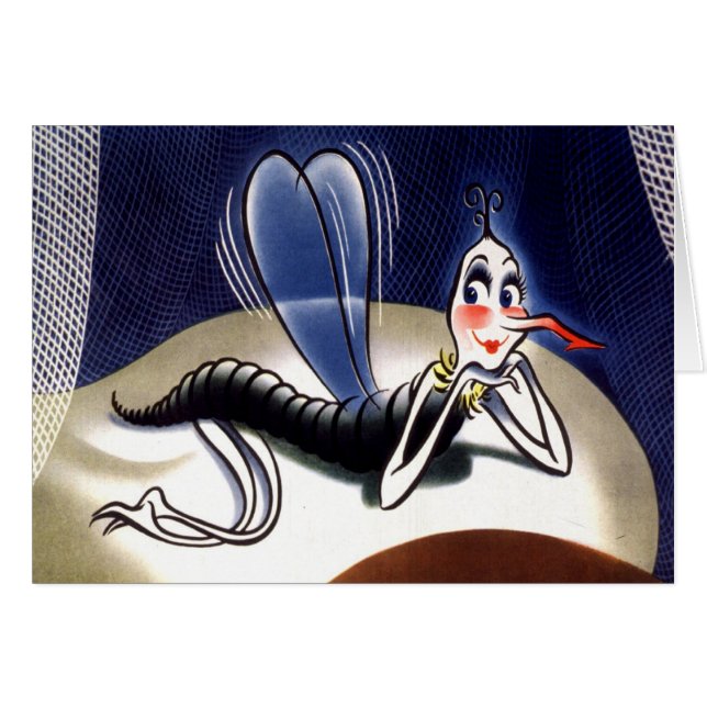 Cartão Vintage Madam Malaria Mosquito (Frente Horizontal)