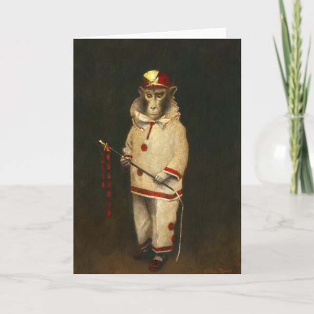 Cartão Vintage Magic Monkey Greeting Card (Frente)