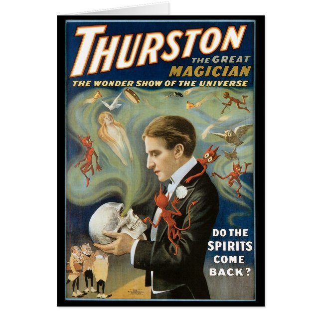 Cartão Vintage Magic Poster, Thurston, The Excelente Magg (Frente)