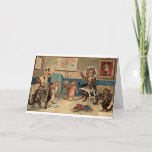 Cartão Vintage Mainzer Cats - Estudante Malvado,