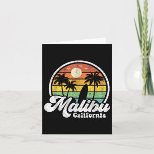 Cartão Vintage Malibu Beach California Ca Surfing Retro S