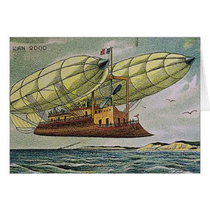Cartão Vintage - Máquina Voadora Fantástica da França,