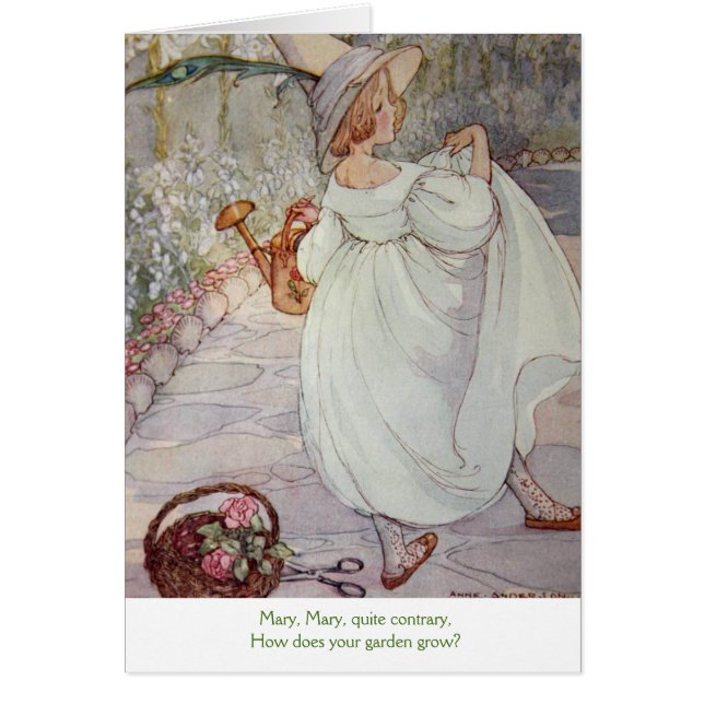 Cartão Vintage - Mary, Mary bastante contrariamente, (Frente)