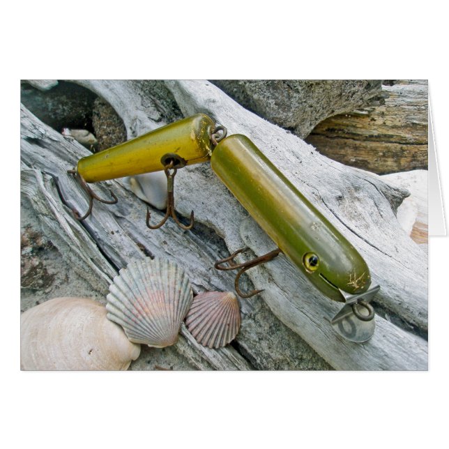 Cartão Vintage Masterlure Juntado à Eel Saltwater Plug (Frente Horizontal)