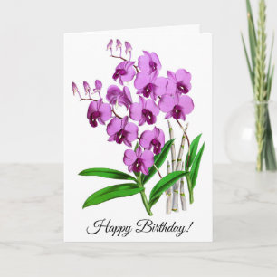 Cartão Vintage Mauve Purple Orchid Flower Personalizada