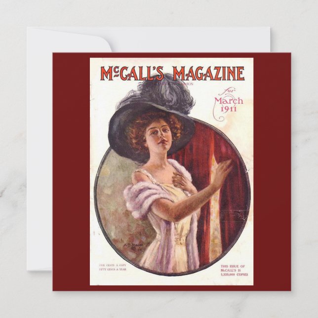 Cartão Vintage McCalls Magazine março 1911 (Frente)