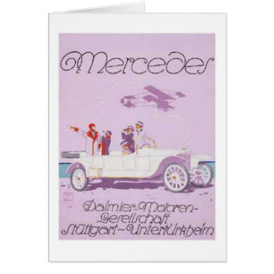 Cartão VIntage Mercedes Ad-Purple, Avião