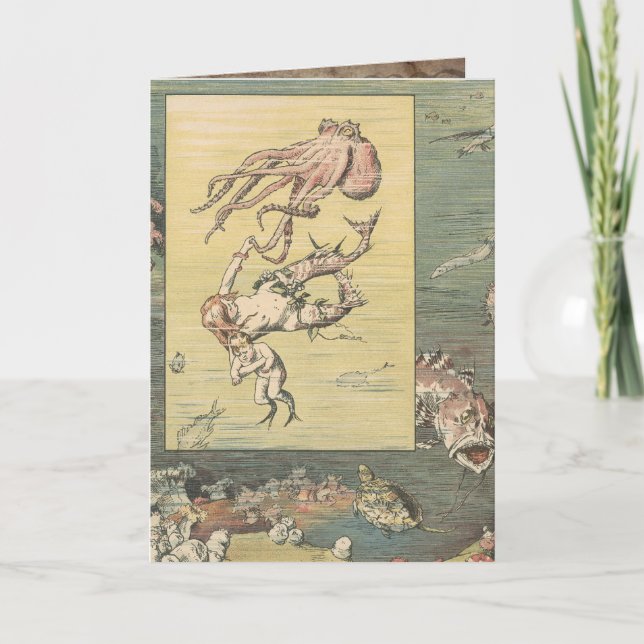 Cartão Vintage Mermaid Greeting card (Frente)