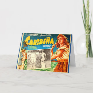 Cartão Vintage Mexican movie poster greeting card