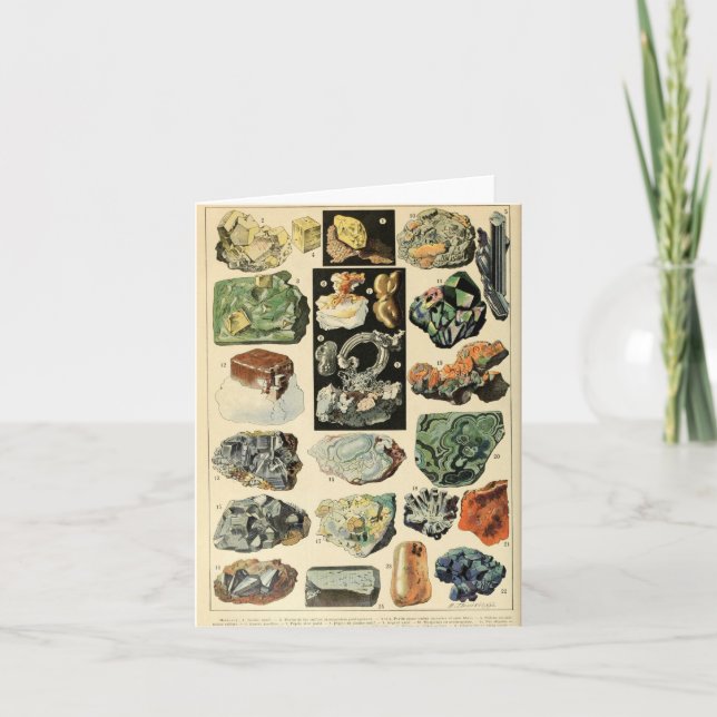 Cartão Vintage Minerals Rocks Geology (Frente)