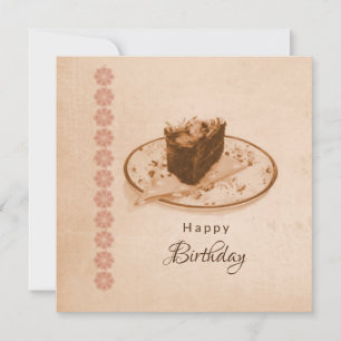 Cartão Vintage minimalista de aniversário feliz
