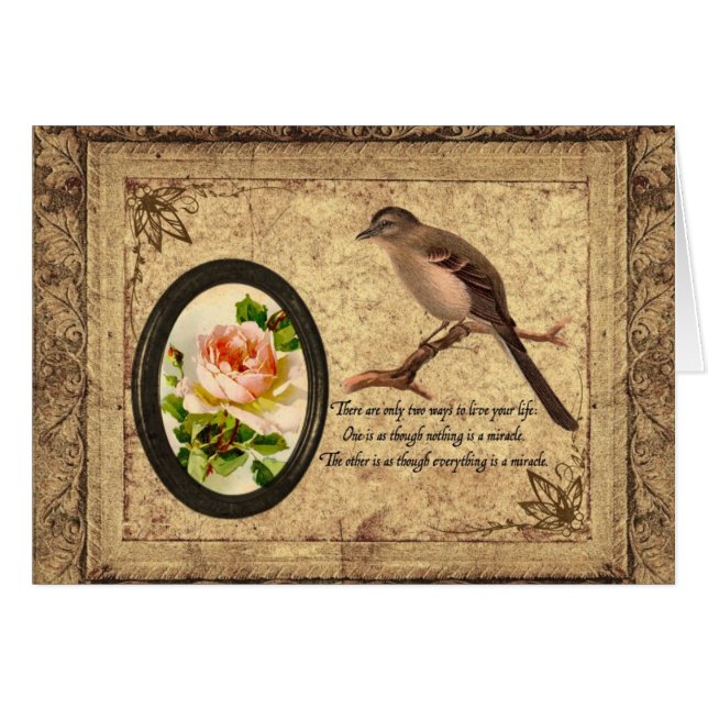 Cartão Vintage Mockingbird (Frente Horizontal)