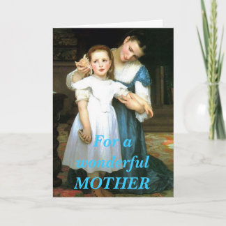 Cartão Vintage mother and daughter greeting card