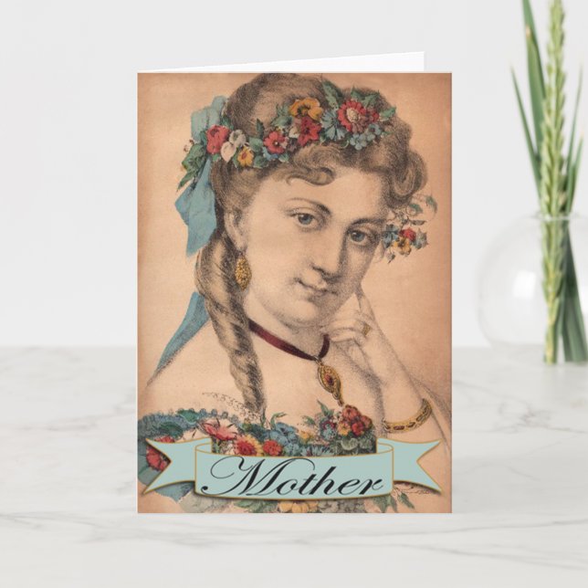 Cartão Vintage Mother's Day Card (Frente)