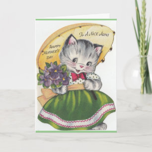 Cartão Vintage Mother's Day - To a Nice Aunt,