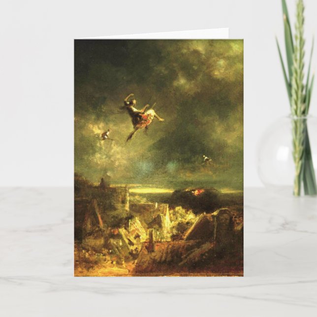 Cartão Vintage Motive - Witches Ride - Spitzweg (Frente)