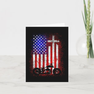 Cartão Vintage Motorcycle Usa Flag Christian Faith For Bi