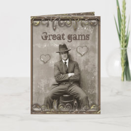 Cartão Vintage mugshot mafia man ama romântico engraçado