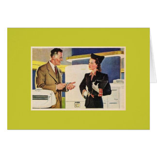 Cartão Vintage Mulher e Homem