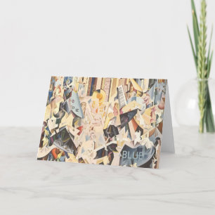 Cartão Vintage Music, Art Deco Jazz, Rhapsody em Azul