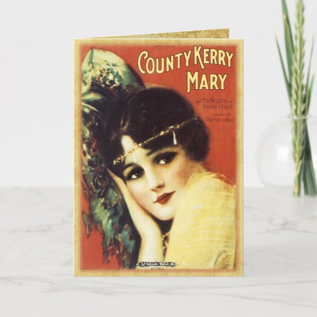 Cartão Vintage Music Sheet - Country Kerry (Frente)