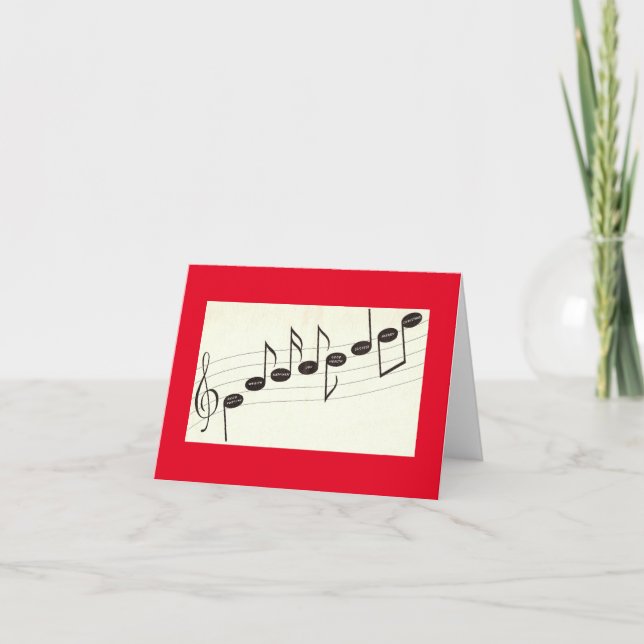 Cartão Vintage Musical Notes Christmas (Frente)