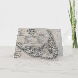 Cartão Vintage Nantucket Map