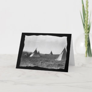 Cartão Vintage Native American Apache Tipis