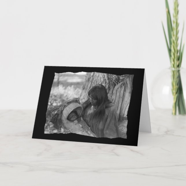 Cartão Vintage Native American Apache Woman (Frente)