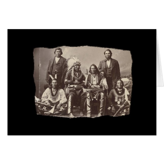 Cartão Vintage Native American Bannock (Frente Horizontal)