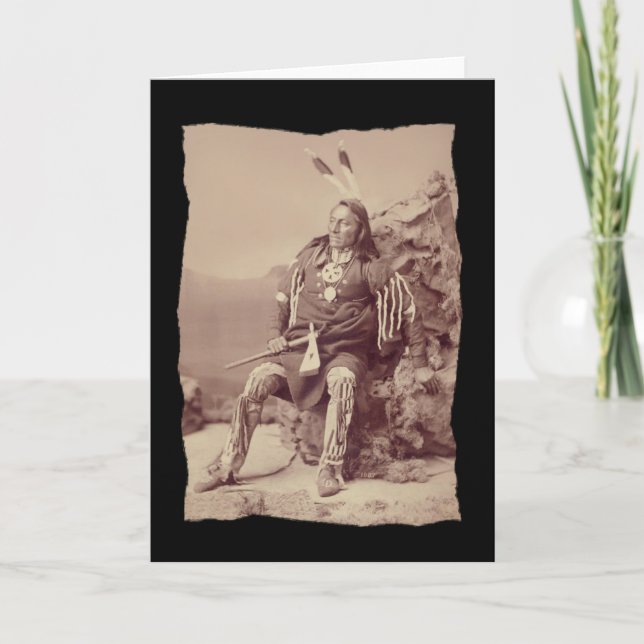 Cartão Vintage Native American Ponka Big Head (Frente)