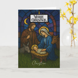 Cartão Vintage Natividade Cena Feliz Natal