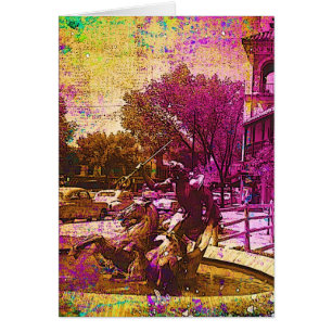 Cartão Vintage Netuno - Fonte Colorida Grunge