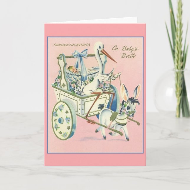 Cartão Vintage New Baby Greeting Card (Frente)
