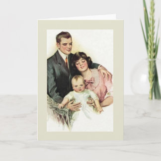 Cartão Vintage New Baby Greeting Card
