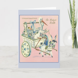 Cartão Vintage New Baby Greeting Card