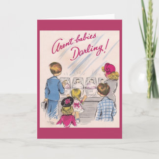 Cartão Vintage New Baby Nursery Greeting Card