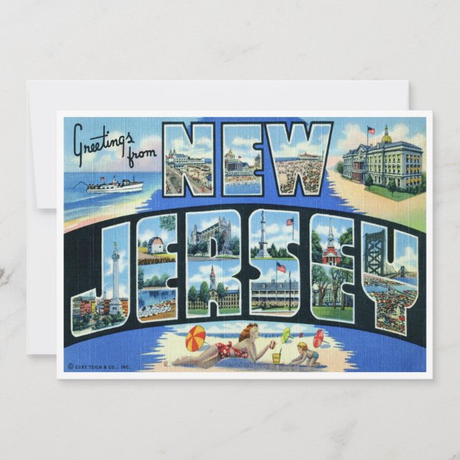 Cartão Vintage New Jersey (Frente)