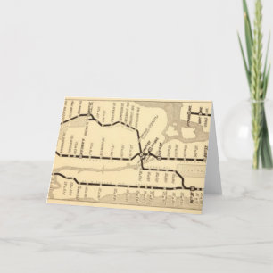 Cartão Vintage New York Subway Map