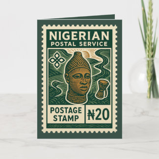 Cartão Vintage Nigeria Postage Stamp
