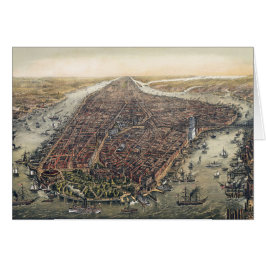 Cartão Vintage Nova Iorque, Manhattan, ponte do Brooklyn