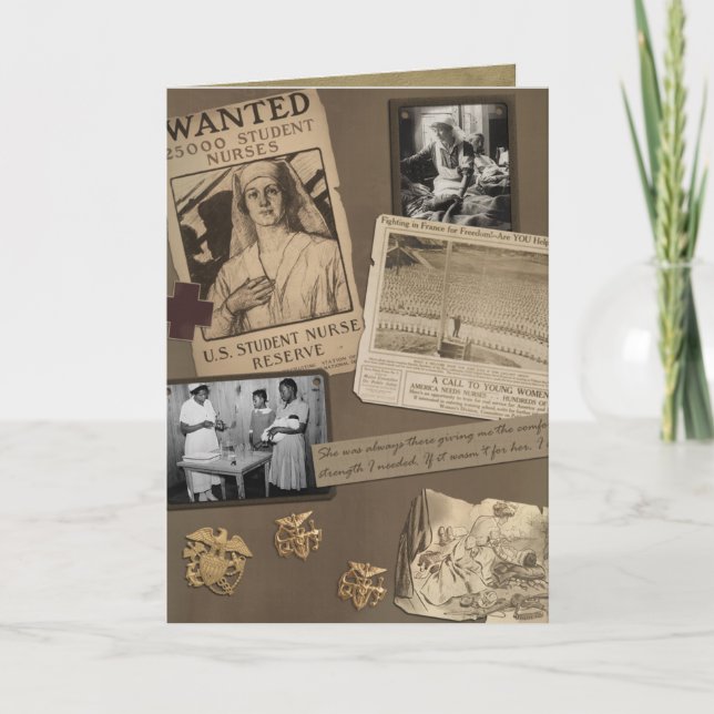 Cartão Vintage Nurse Greeting Card (Frente)