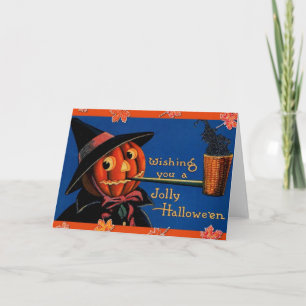 Cartão Vintage o Dia das Bruxas