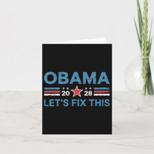 Cartão Vintage Obama 2028 Engraçado Eleição Política Patr