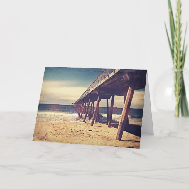 Cartão Vintage Ocean Pier (Frente)