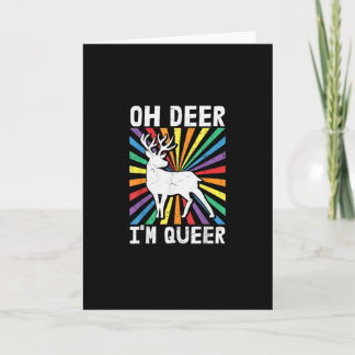 Cartão Vintage Oh Deer I'm Queer Pride LGBT Gay Lesbian 