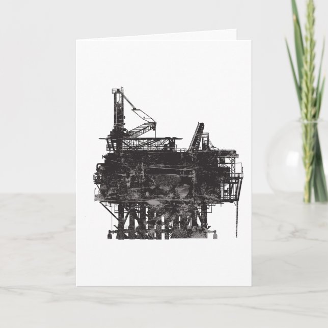 Cartão Vintage Oil Rig (Frente)