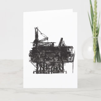 Cartão Vintage Oil Rig
