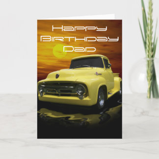 Cartão Vintage Old Antique Yellow Truck