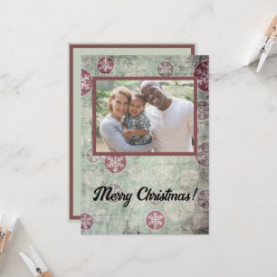 Cartão Vintage Ornament em desgosto Foto de Natal feliz